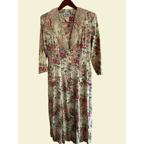Vintage Atina by Karon Crosby Floral Dress Womens 12 Maxi Fit Flare Cottage Core - Picture 2 of 12